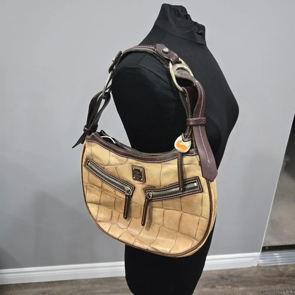 🐢 Dooney & Bourke Croc Embossed Leather Circle Bag. - Picture 11 of 16